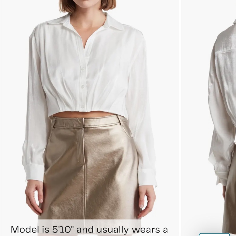 Shimmer Collar Long Sleeve Top